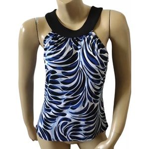 Tahari Womens Size PXS Sleeveless Abstract Print Tank Top Shirt